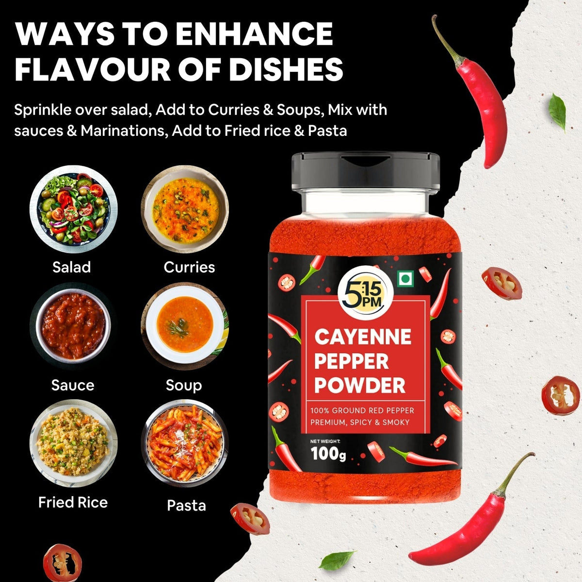 Image 3 of 5:15 PM Cayenne Pepper Powder | Spicy & Smoky | Perfect for Cooking, Seasoning