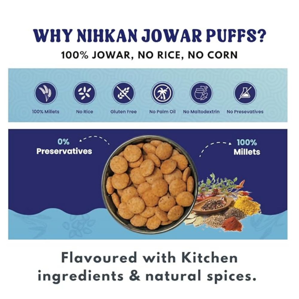 Image 7 of NIHKAN Protein Crackers & Millet Puffs - Moringa, Sesame Crackers & Jowar Puffs Peri, Pudhina & Desi Masala