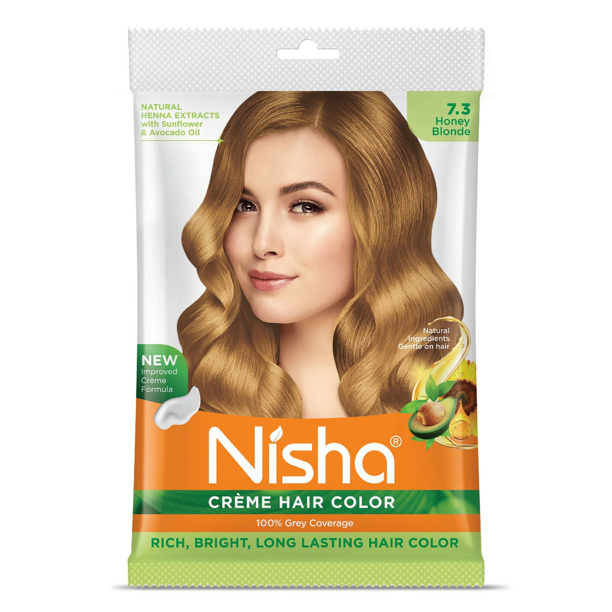 Image 1 of 20g+20ml for the product Nisha Creme Hair Color for Women - Honey Blonde
