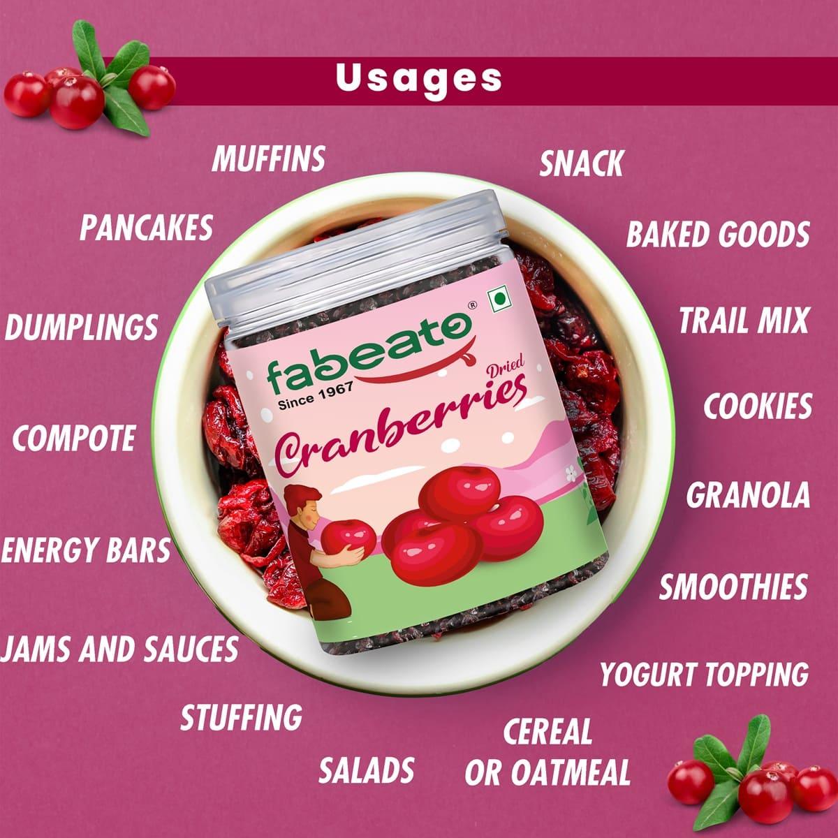Image 3 of Fabeato Premium Dried Cranberries 250g
