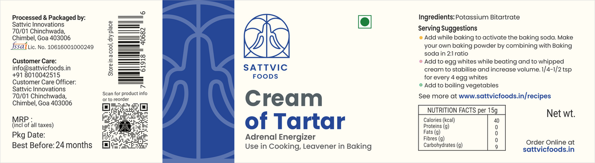 Image 8 of Sattvic Foods Cream of Tartar | Use in Baking & Cleaning