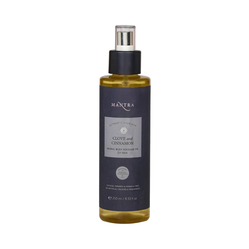 Image 1 of 250 ml / Pack of 1 for the product Mantra Herbal Clove & Cinnamon Herbal Body Massage Oil For Men