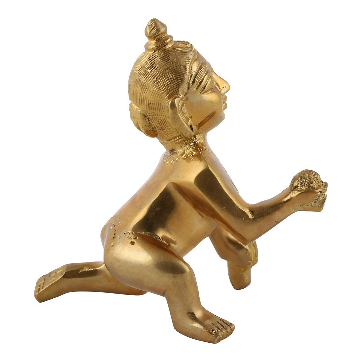 Image 4 of UAPAN Brass Laddu Gopal Gold - 8 cm