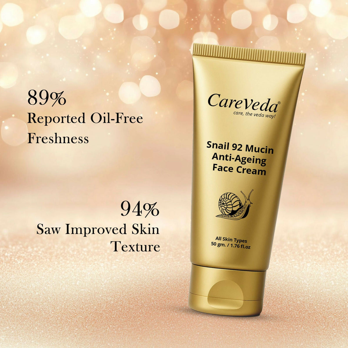 Image 6 of CareVeda Snail 92 Mucin Anti-Aging Face Cream for Skin Repair