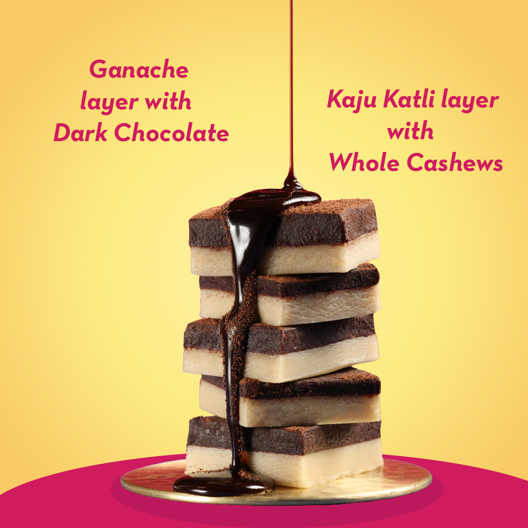 Image 3 of Go desi Minis: Dark Chocolate Kaju Katli | 9 pieces