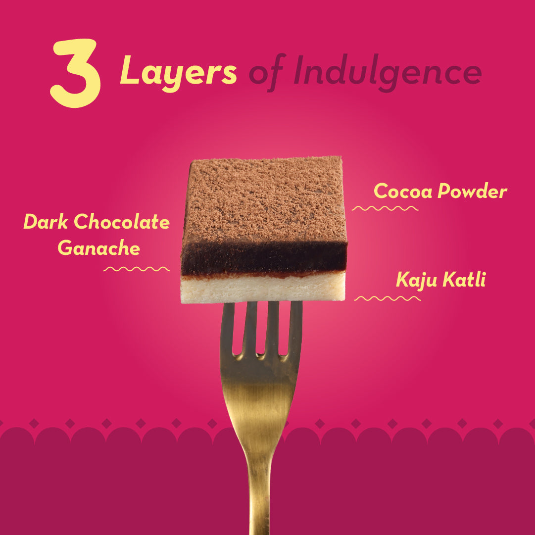 Image 4 of Go desi Minis: Dark Chocolate Kaju Katli | 9 pieces