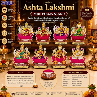 Image 4 of pmw Ashta Lakshmi MDF Pooja Stand