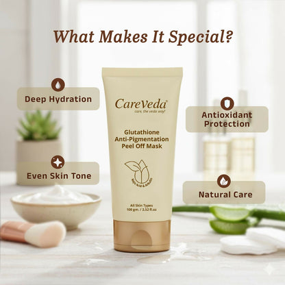 Image 6 of CareVeda Glutathione Anti-Pigmentation Peel off Mask Enriched with Kojic Acid & Arbutin