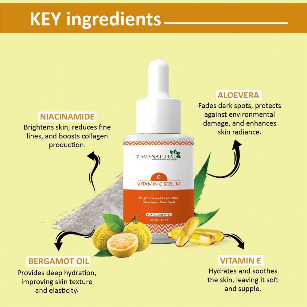Image 8 of 7 Days Vitamin C-Advance Radiance Booster Skin Brightening Face Glowing Serum