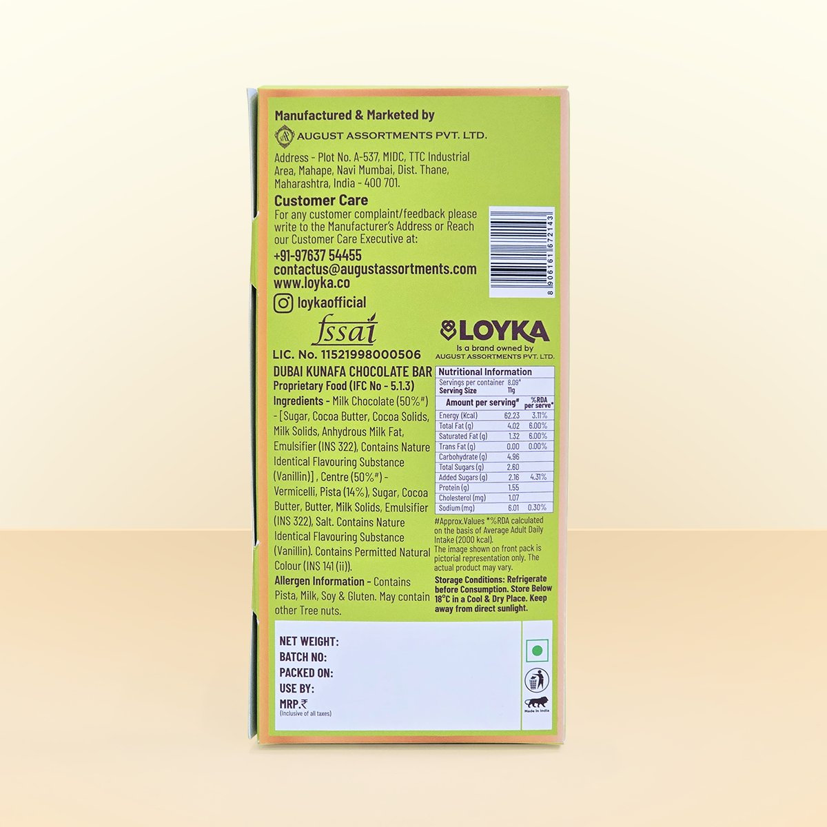 Image 8 of Loyka Dubai Kunafa Chocolate Bar