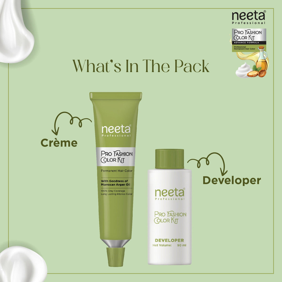 Image 4 of Neeta Professional Fashion Color Kit Permanent Hair Color Natural Black.1.0