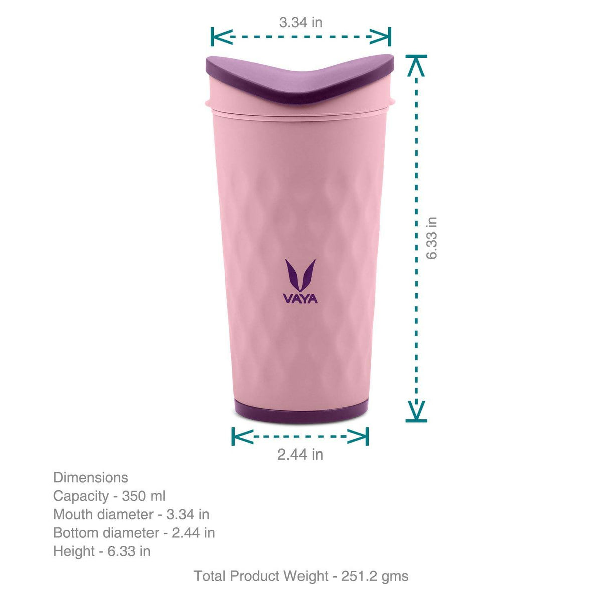 Image 4 of Vaya Drynk Kid'S Stainless Steel Tumbler With Spill-Proof Pediasafe Lid - 350ml (Pink)