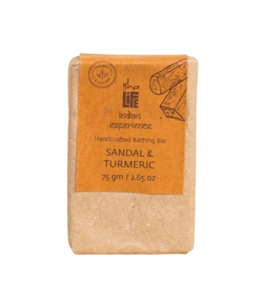 Image 1 of 75 gm for the product Isha Life Sandal & Turmeric Soap