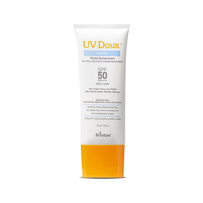Image 1 of 50 gm / Pack of 1 for the product Brinton Uv Doux Aqua Fluid Sunscreen