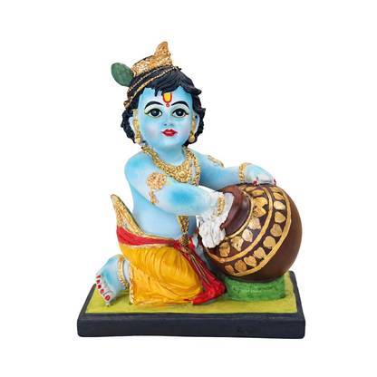 Image 1 of Default Title for the product Bal Krishna Idol with Butter Pot - Blue