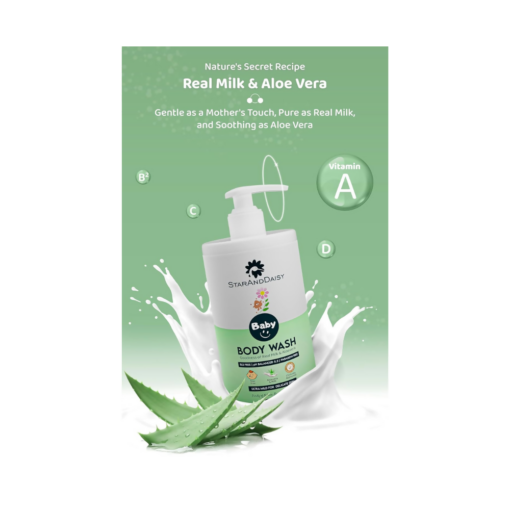 Image 4 of StarAndDaisy Baby Body Wash with Tear free, Paraben Free, Real Milk & Calendula Flower