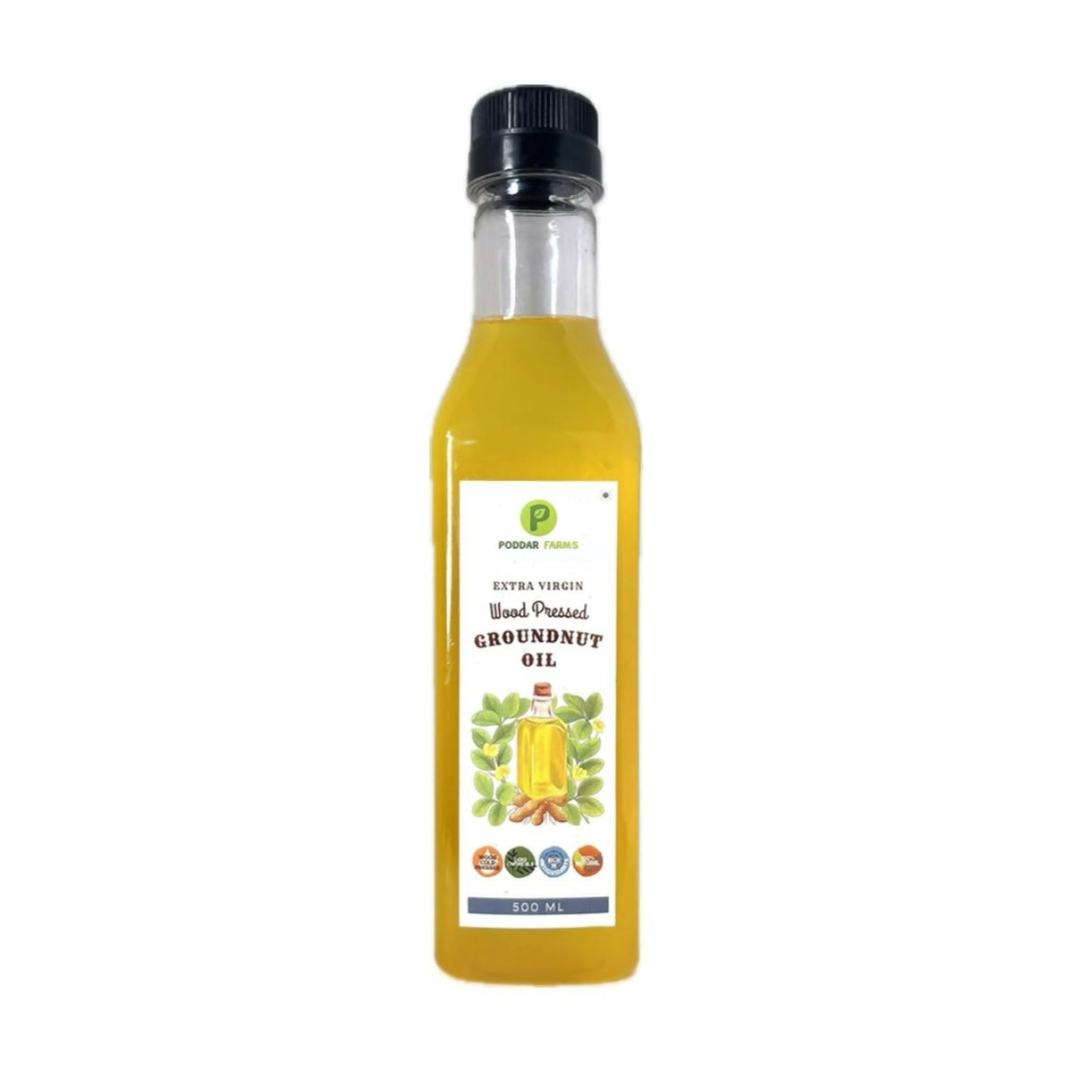 Image 1 of 500 ml for the product Poddar Farms Wood Pressed Groundnut Oil