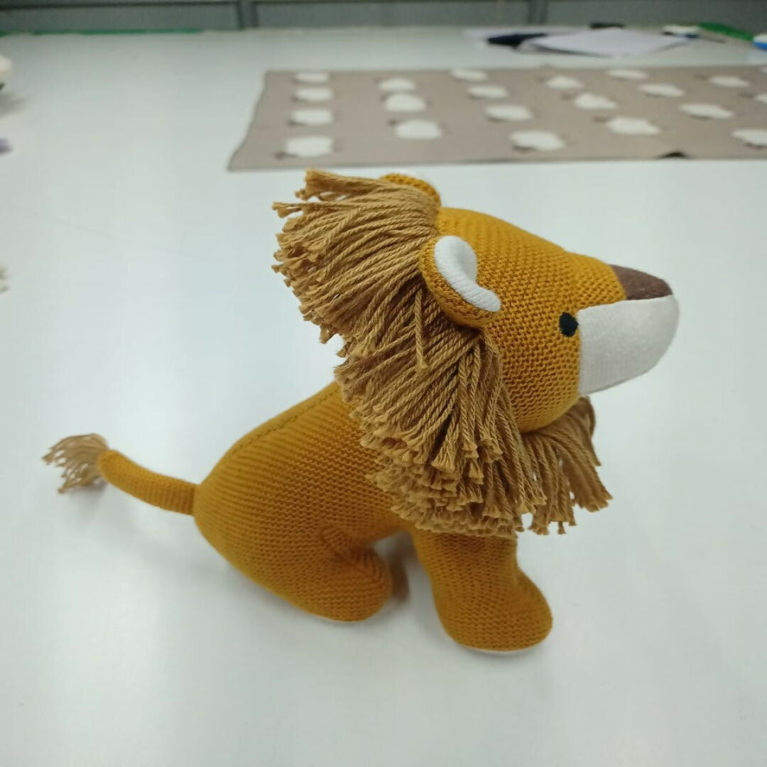Image 3 of Nesta Toys Lion Plush Toy For Kids – Snuggly Knitted Cotton Soft Toy