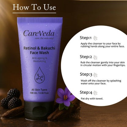 Image 6 of CareVeda Retinol Glow Duo Combo Set of 2 – Face Wash 100gm & Cream 50gm