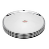 Image 1 of 26 cm for the product Vinod Mirror Finished Bangla Bogi Steel Dinner Plate - Pack of 6