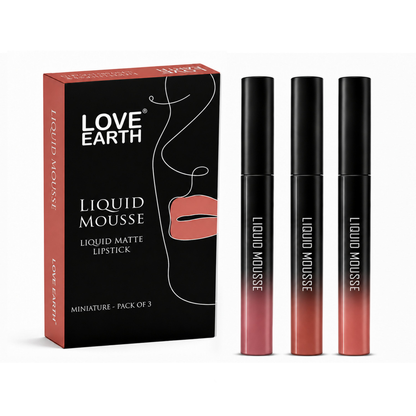 Image 1 of combo / Pack of 1 for the product Love Earth Liquid Mousse Matte Lipstick Light Pinks