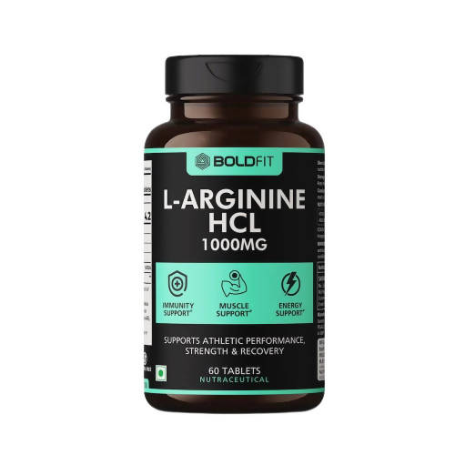 Image 1 of 60 tabs for the product Boldfit L-Arginine Hcl 1000mg Supplement Tables