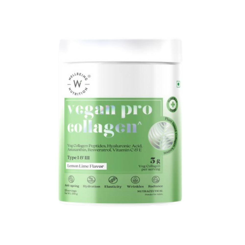 Image 1 of Wellbeing Nutrition Vegan Pro Collagen Hyaluronic Acid Skin & Hair Lemon Lime Flavour
