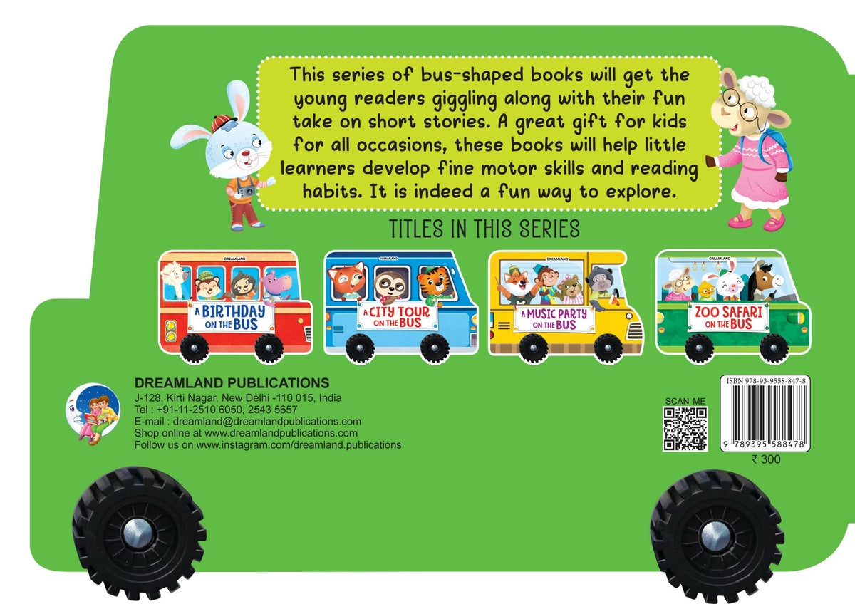 Image 2 of Dreamland Zoo Safari on the Bus- A Shaped Board book with Wheels : Children Picture Board Book