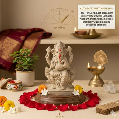Image 3 of Saudeep India 6 Inch Mitti Ganesh Idol