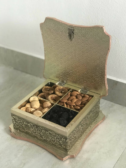 Image 5 of SK Mithaii | Assorted Meenakari Design Dry Fruit Box | Almonds | Apricots | Figs | Black Resins