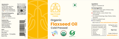 Image 6 of Sattvic Foods Flaxseed Oil | Rich in Omega-3 | Organic & Cold Pressed