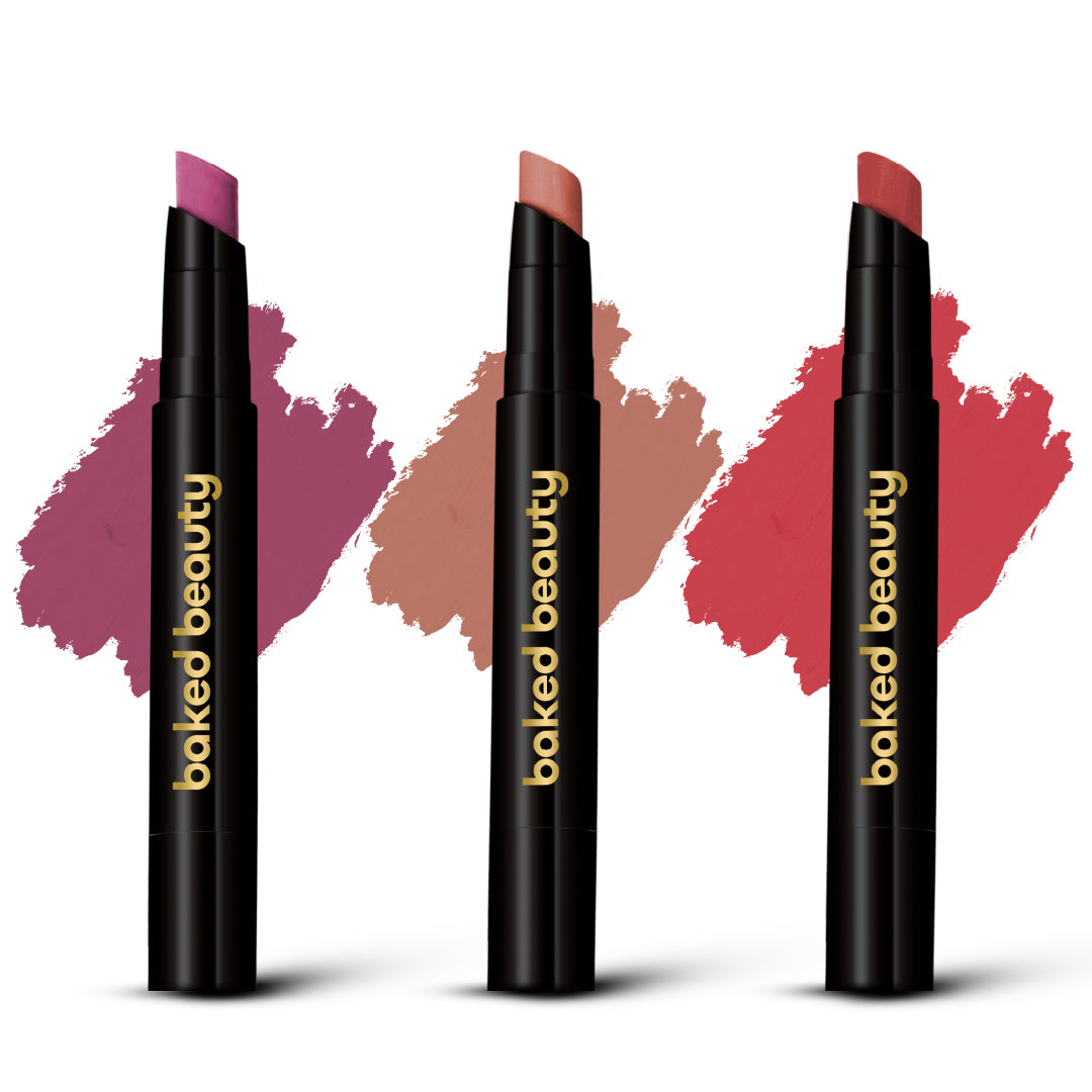 Image 1 of kit for the product Baked Beauty My Crayon Forget Me Not Super Matte Lip Cream Lipsticks (Set of 3)