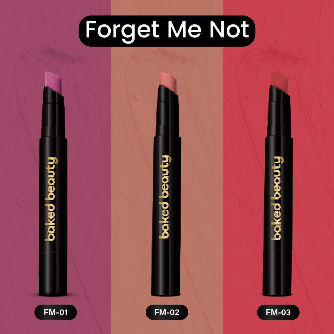 Image 2 of Baked Beauty My Crayon Forget Me Not Super Matte Lip Cream Lipsticks (Set of 3)