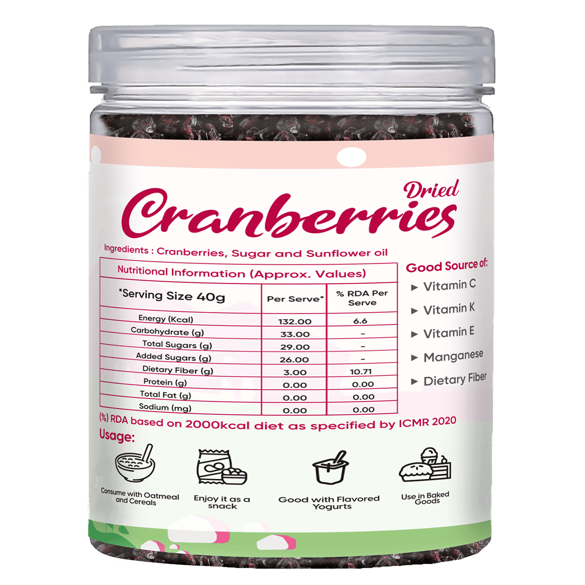 Image 6 of Fabeato Premium Dried Cranberries 250g