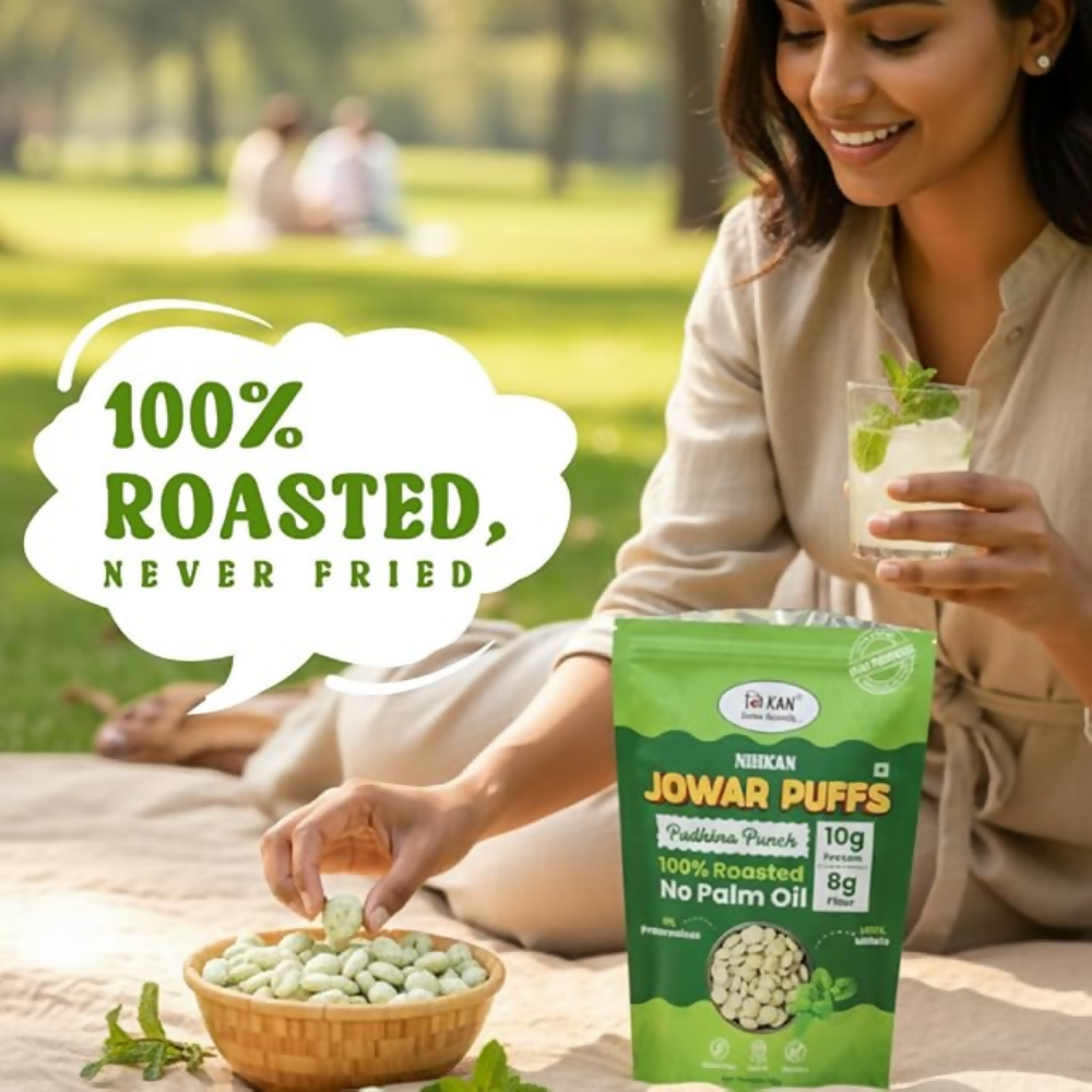 Image 3 of NIHKAN Roasted High Protein Jowar Puffs - Pudhina Punch Flavour