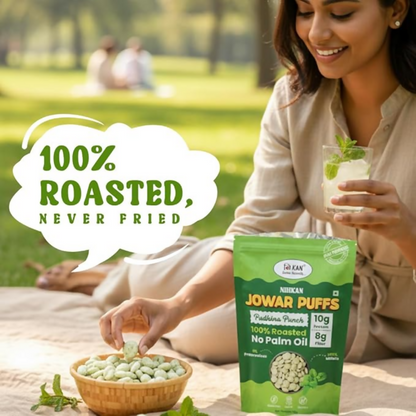 Image 3 of NIHKAN Roasted High Protein Jowar Puffs - Pudhina Punch Flavour