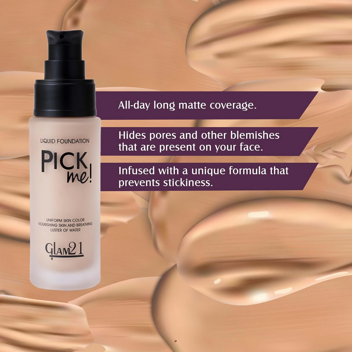 Image 3 of Glam21 Pick Me Matte Foundation - Light Natural