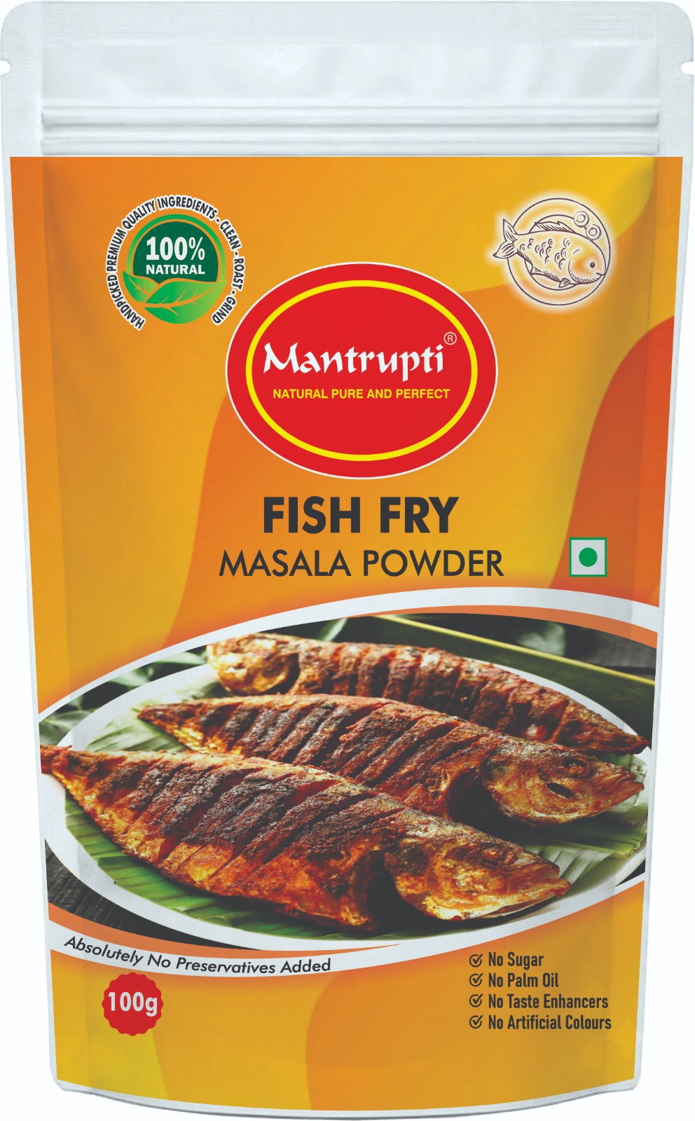 Image 1 of 100 gm for the product Mantrupti Fish Fry Powder