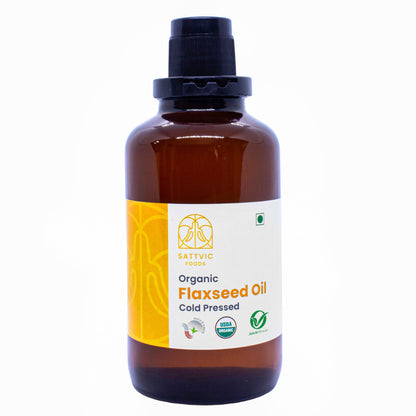 Image 7 of Sattvic Foods Flaxseed Oil | Rich in Omega-3 | Organic & Cold Pressed