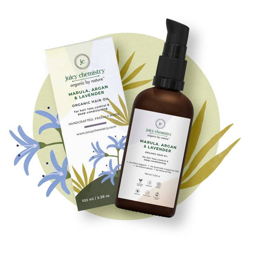 Image 3 of Juicy Chemistry Marula, Argan & Lavender Organic Hair Oil