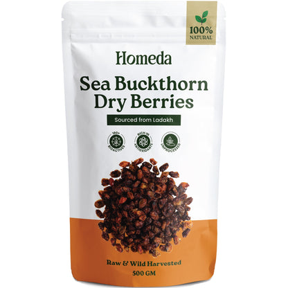 Image 2 of 500g for the product Homeda Sea Buckthorn Dry Berry Organic (Omega 3, Vitamin Rich)