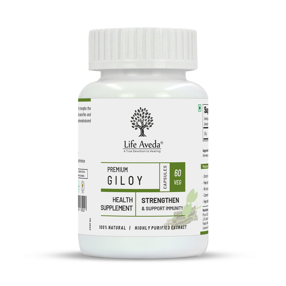 Image 1 of 60 caps for the product Life Aveda Premium Giloy Capsules