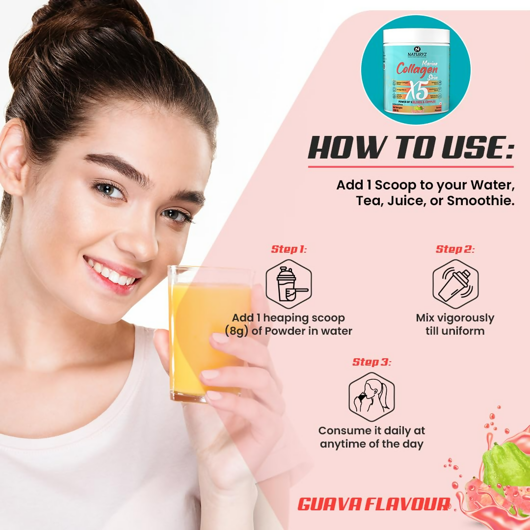 Image 5 of Naturyz Marine Collagen Skin X5 Power For Women & Men (Guava Flavour)