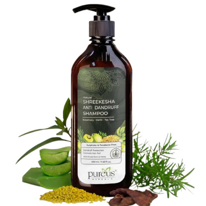 Image 1 of 350 ml / Pack of 1 for the product Pureus Herbals Shreekesha Anti Dandruff Shampoo