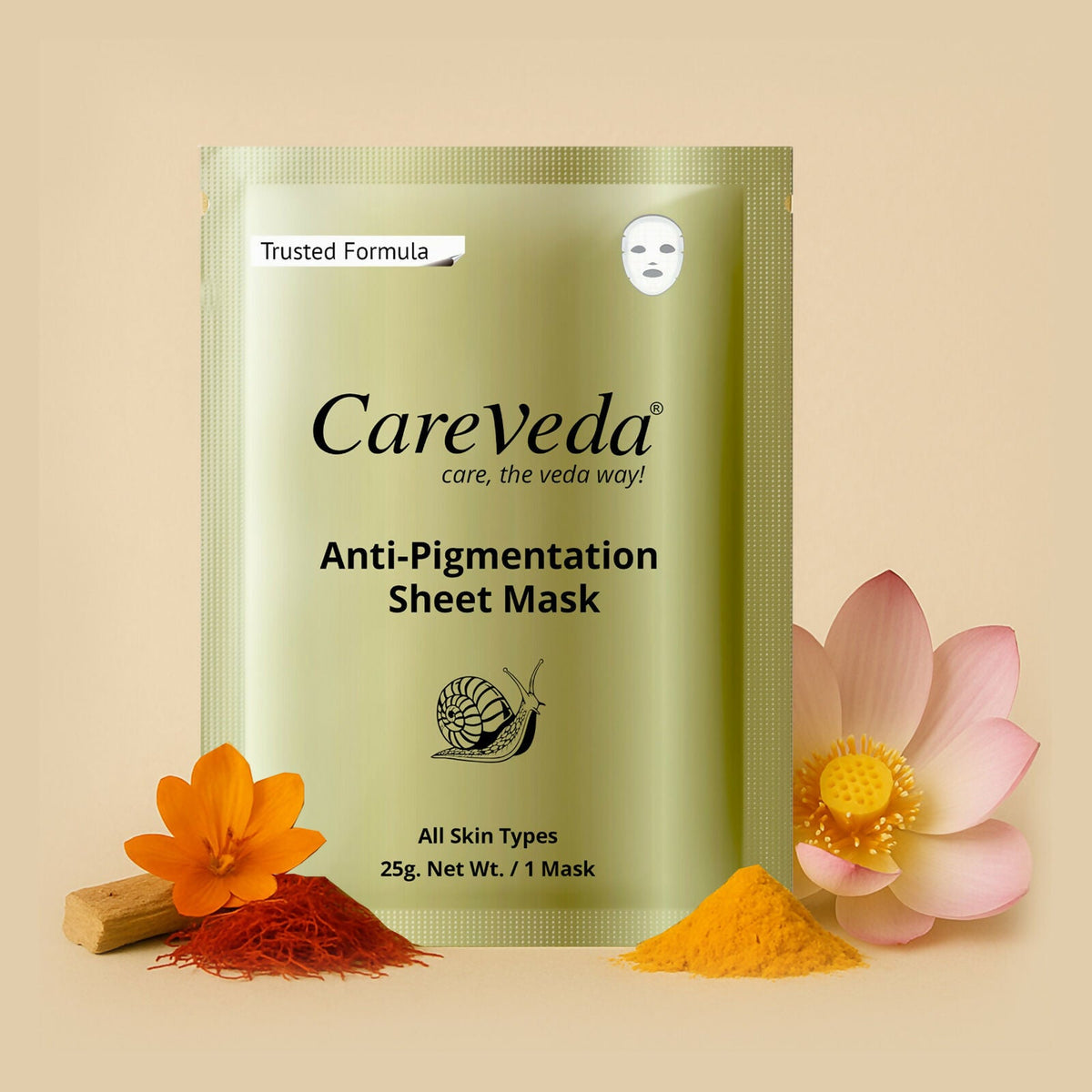 Image 4 of CareVeda Tone & Glow Anti Pigmentation Sheet Mask Suitable For All Skin Types