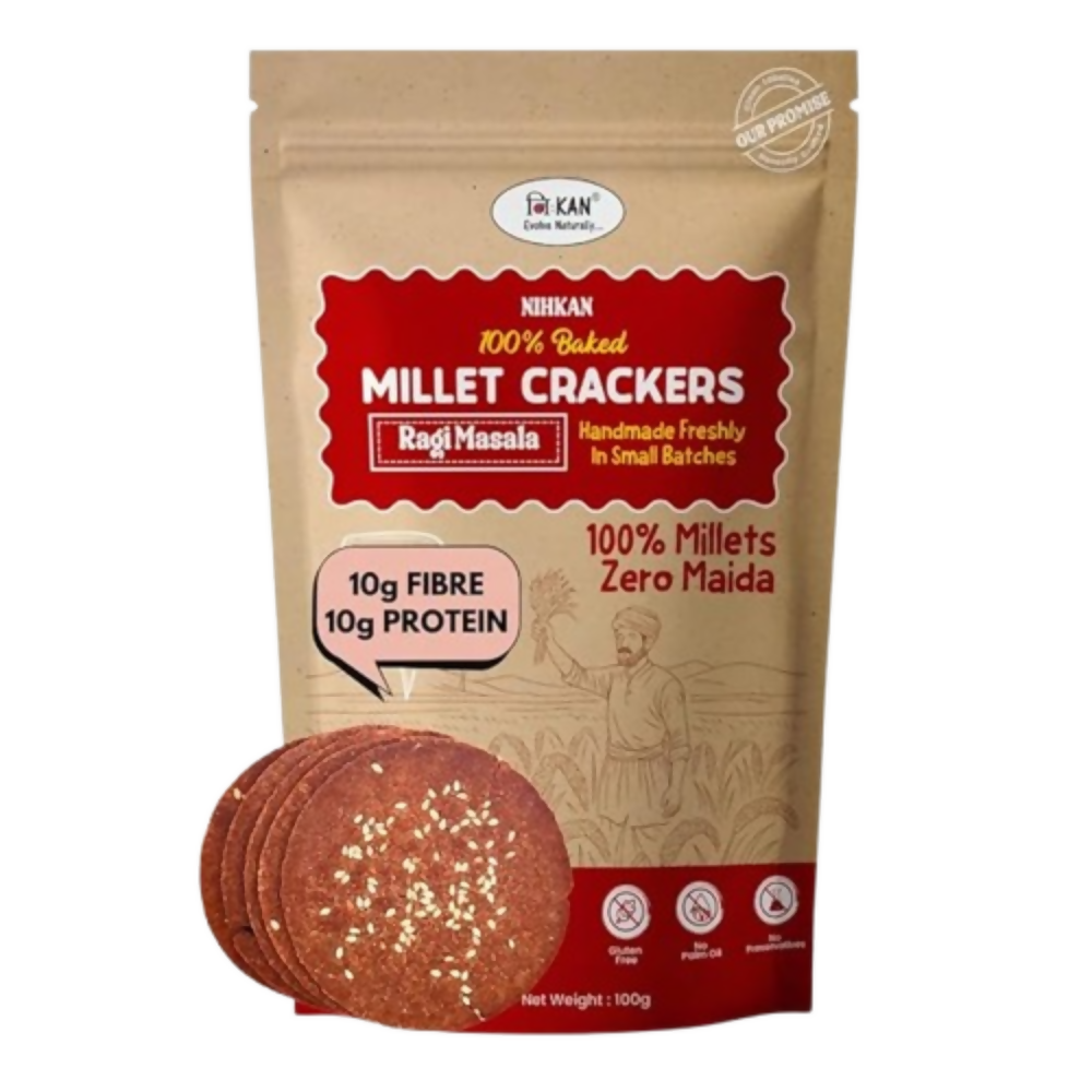 Image 1 of 100 gm / Pack of 1 for the product NIHKAN Ragi Millet Crackers