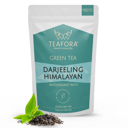 Image 1 of TEAFORA Darjeeling Himalayan Green Tea | Loose Leaf Tea | Relaxing & Stress Relief Tea | Immune Support | Brew Hot or as an Iced Tea