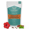 Image 1 of TEAFORA Hibiscus Cinnamon Green Tea | Darjeeling Loose Leaf | 100% Natural Hibiscus Flower, Cinnamon & Clove | Delicious & Refreshing | Brew Hot or Iced Tea