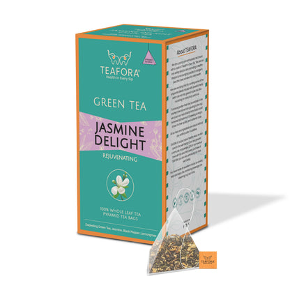 Image 3 of TEAFORA Jasmine Delight Green Tea | 20 Count Pyramid Tea Bags