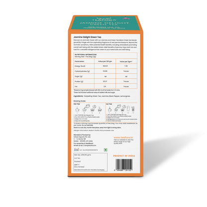 Image 4 of TEAFORA Jasmine Delight Green Tea | 20 Count Pyramid Tea Bags